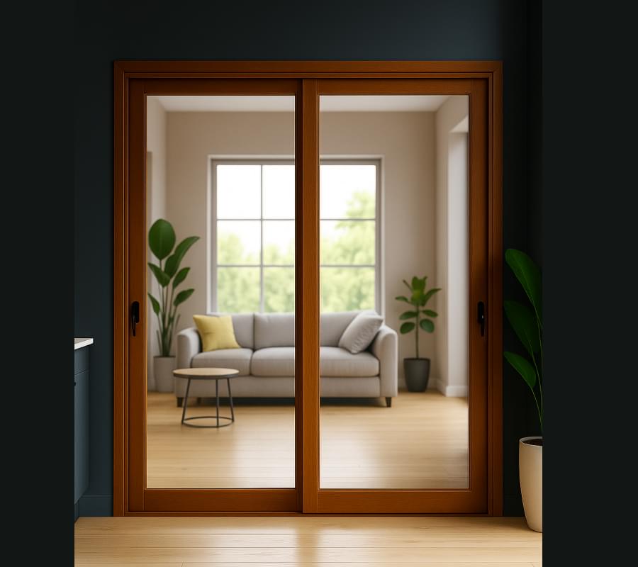 Sliding doors 2 tarck 2 shutter espage handle one side